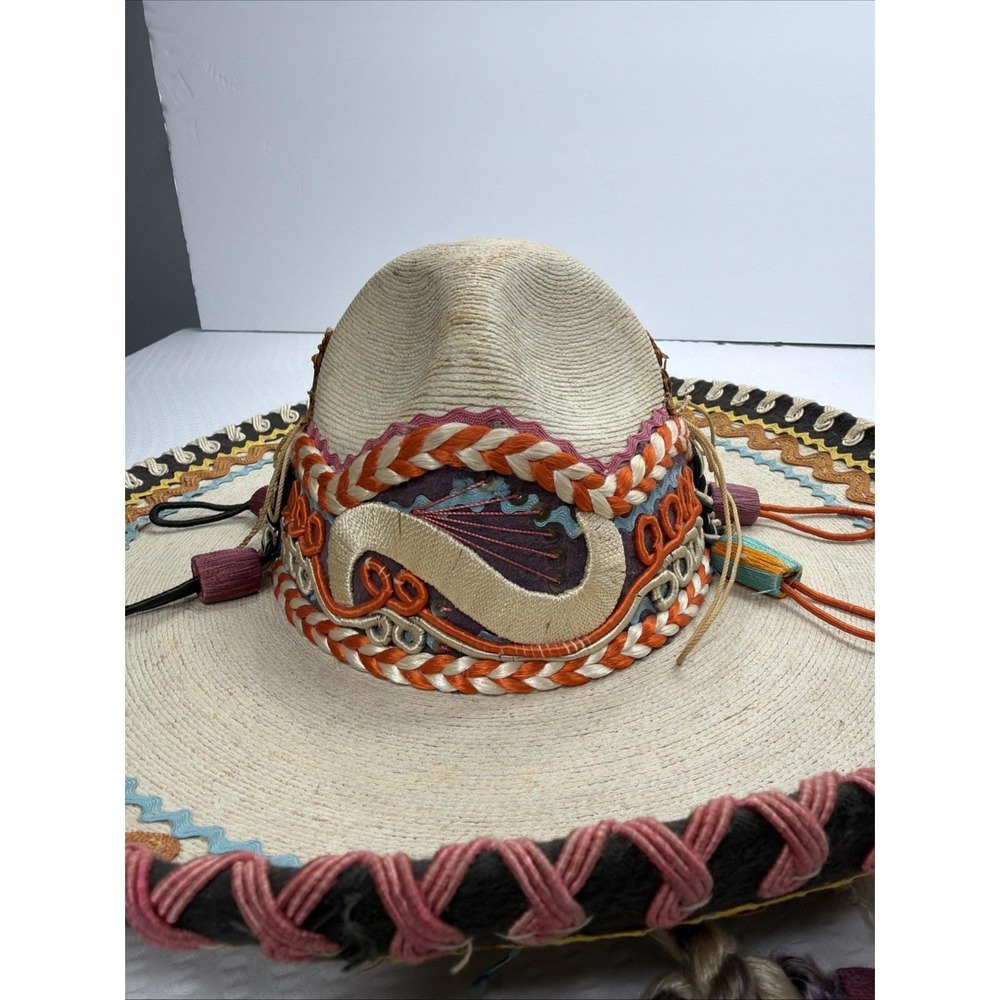 Vintage 1960s Casa Chavez Mexican Sombrero de Palma Rodolfo Chavez Sahuayo Decor - Picture 6 of 16